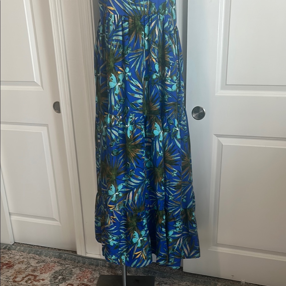 Blue and Green Spaghetti Strap Sundress - Picture 3 of 8